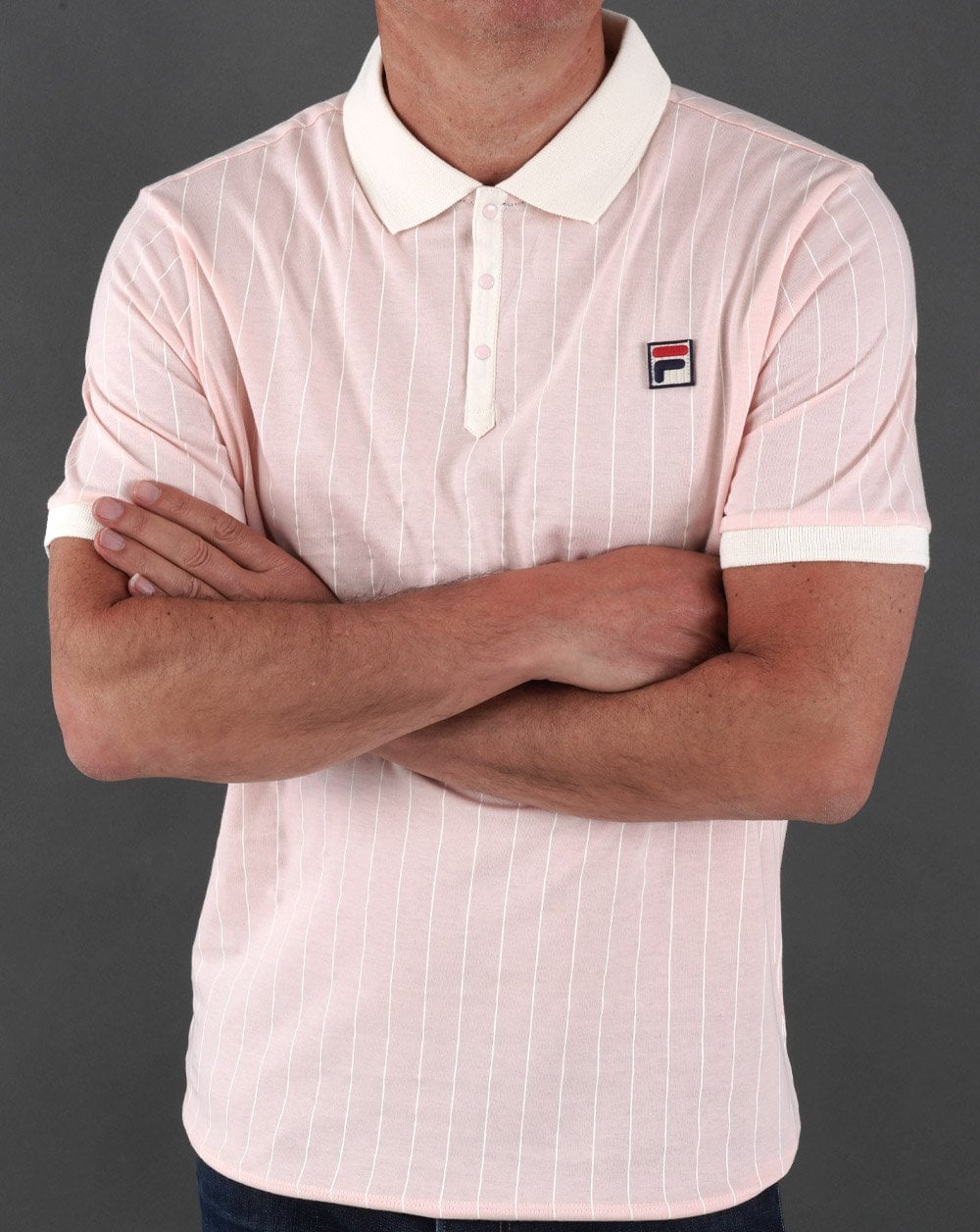 Fila Vintage Bb1 Polo Shirt Pink/Off White