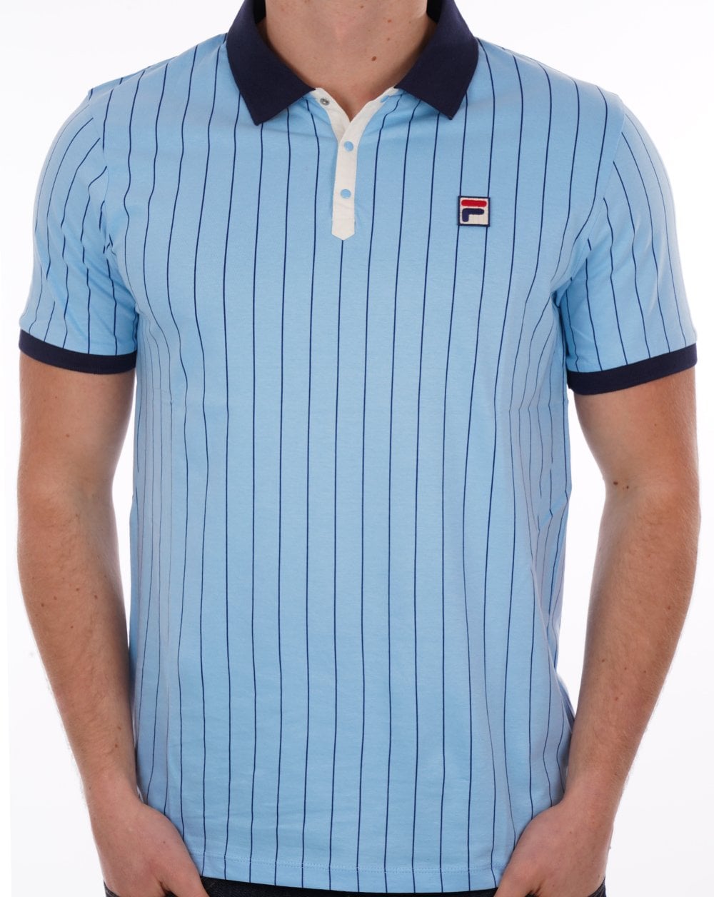 Fila Vintage BB1 Polo Shirt Sky Blue/Navy