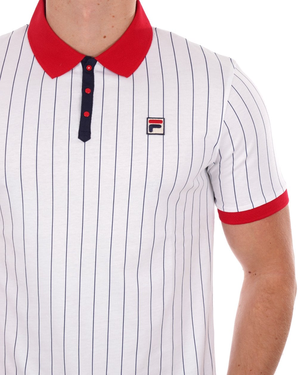 Fila Vintage BB1 ​​Poloshirt Weiß/Rot