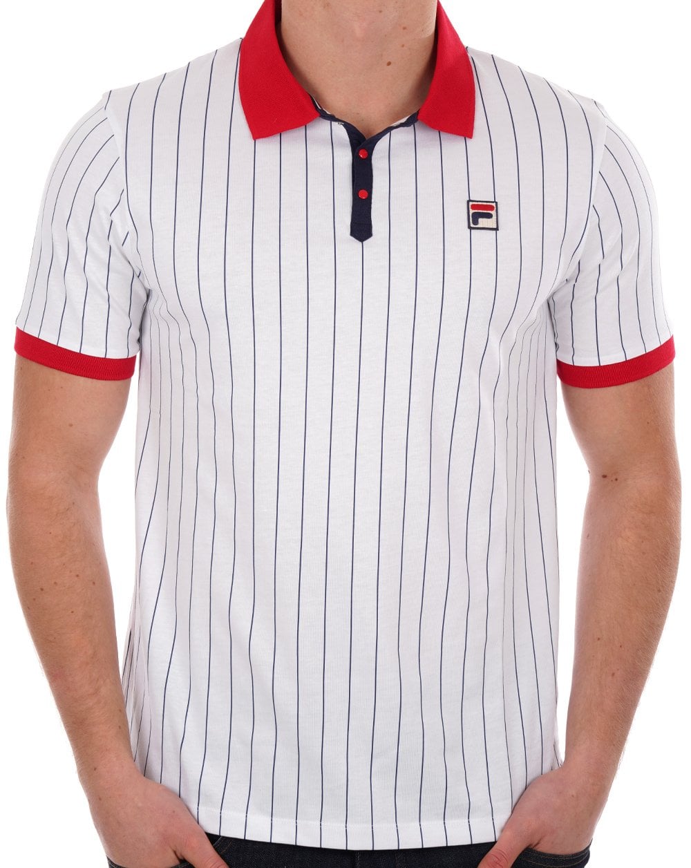 Fila Vintage BB1 ​​Poloshirt Weiß/Rot
