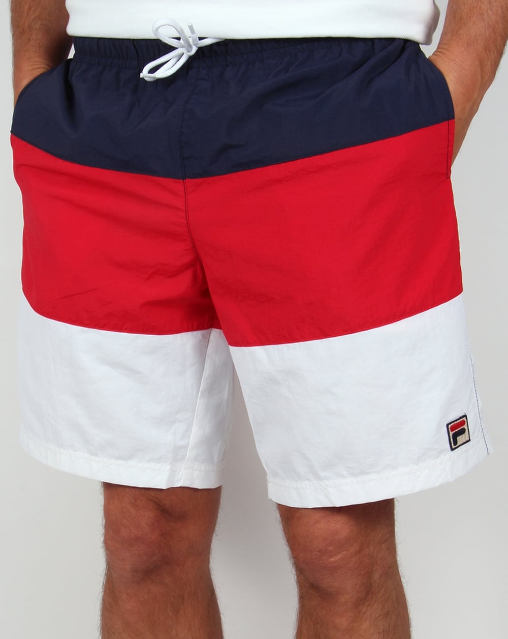 Fila Vintage Beam Strandshorts Rot/Weiß/Marineblau
