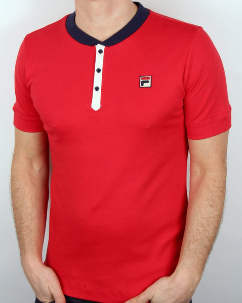 Fila Vintage Bertolucci Grandad T-shirt Red