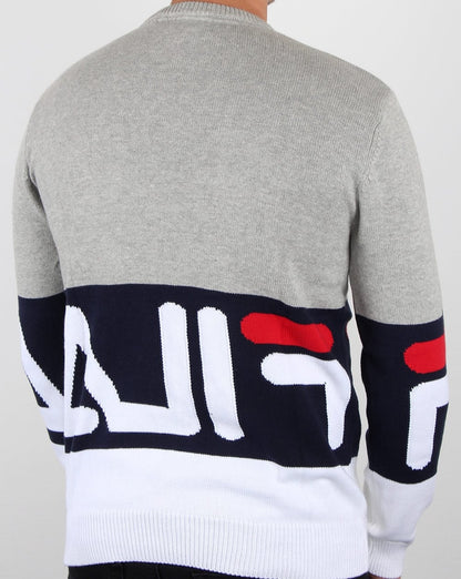 Fila Vintage – Blake – Pullover mit Rundhalsausschnitt, Grau meliert