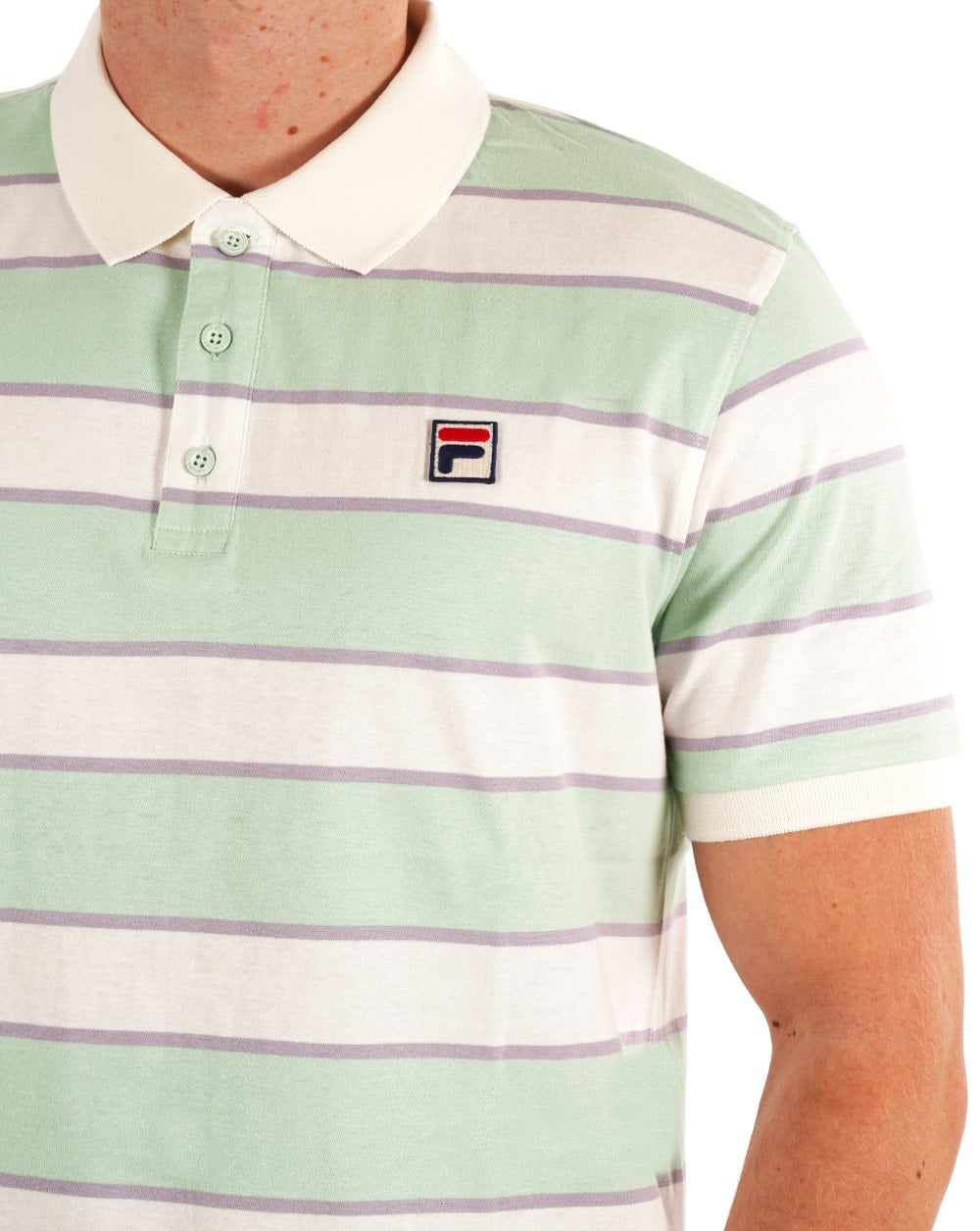 Fila Vintage Block Striped Polo Light Green