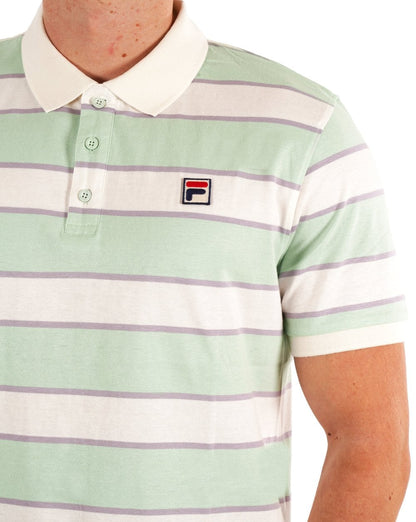 Fila Vintage Block Striped Polo Hellgrün