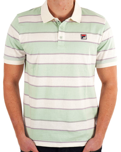 Fila Vintage Block Striped Polo Hellgrün