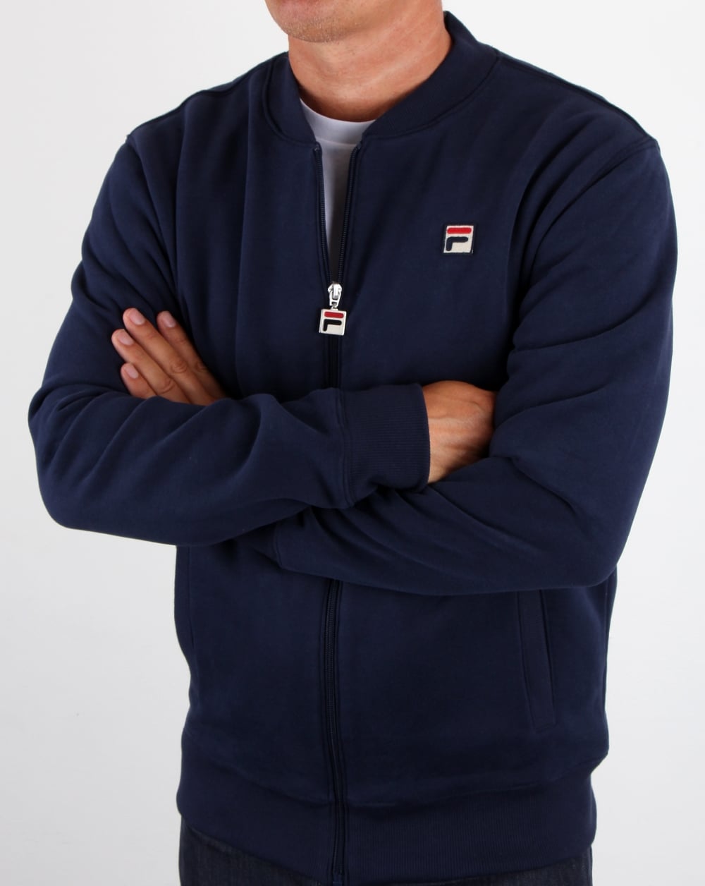 Fila Vintage Fleece-Oberteil mit Borg-Kragen, Marineblau