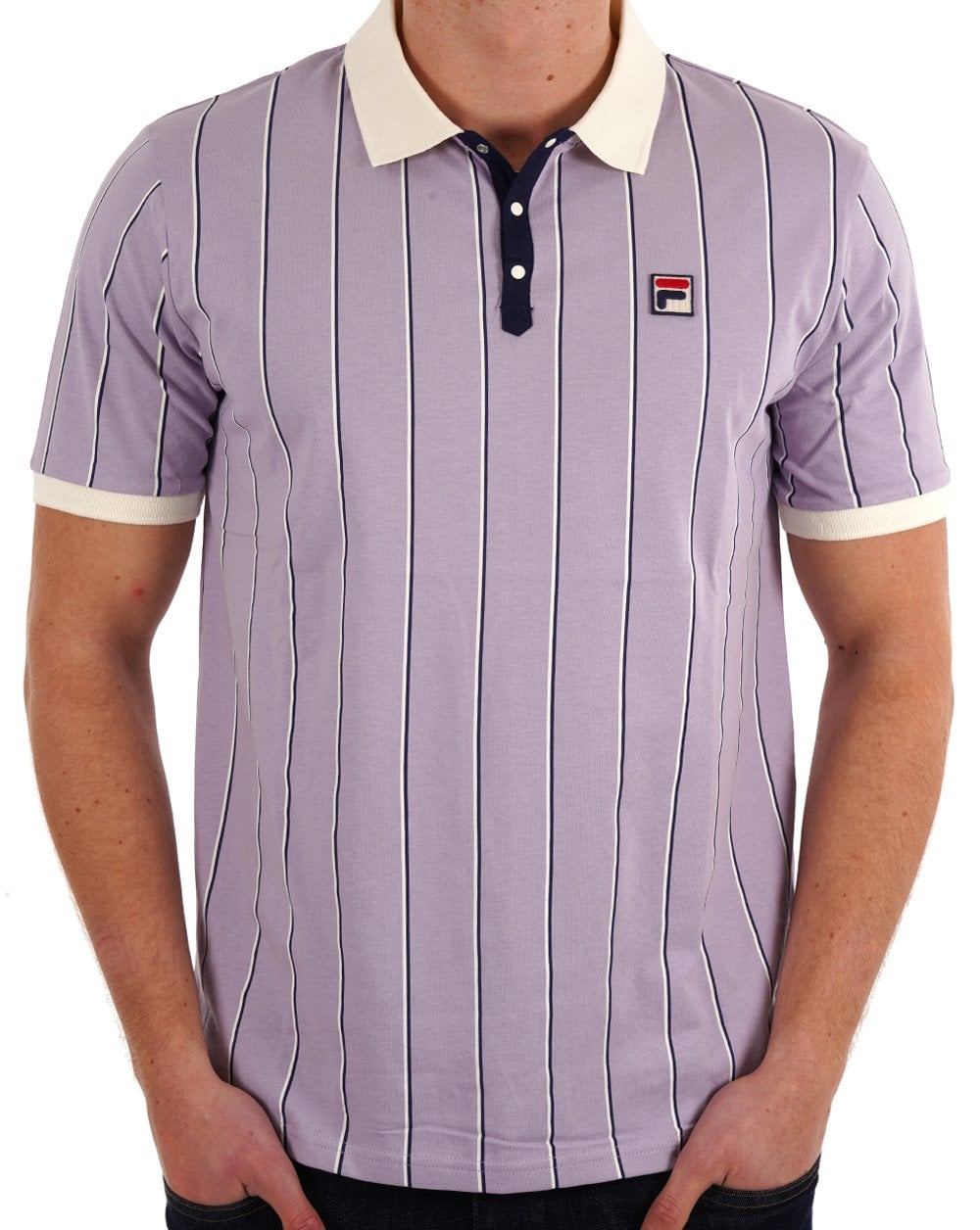 Fila Vintage Brett Polo Shirt Lilac