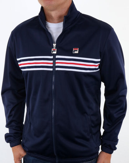 Fila – Trainingsjacke mit Vintage-Streifen auf der Brust, Marineblau