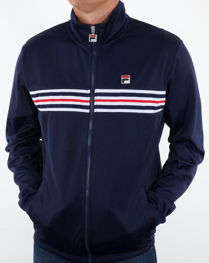 Fila – Trainingsjacke mit Vintage-Streifen auf der Brust, Marineblau