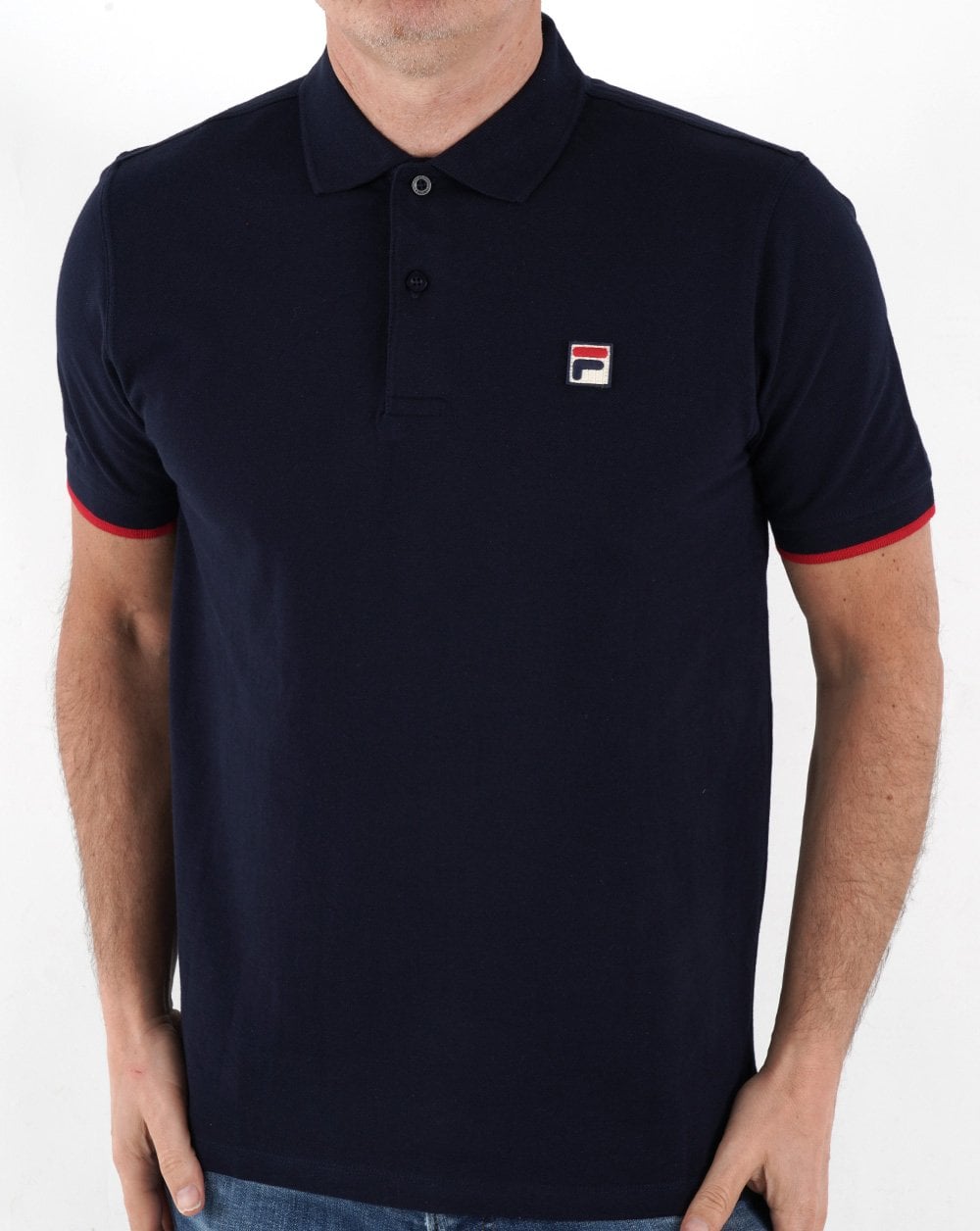 Fila Vintage Classic Poloshirt Marineblau/Rot