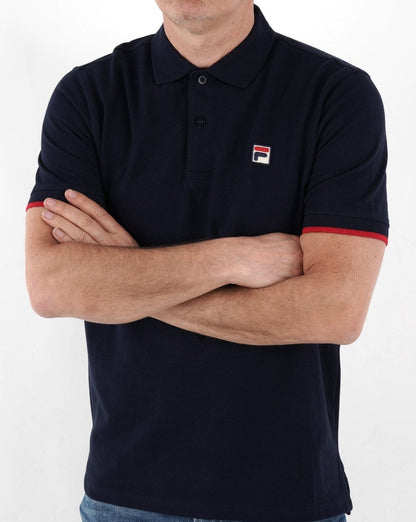 Fila Vintage Classic Poloshirt Marineblau/Rot