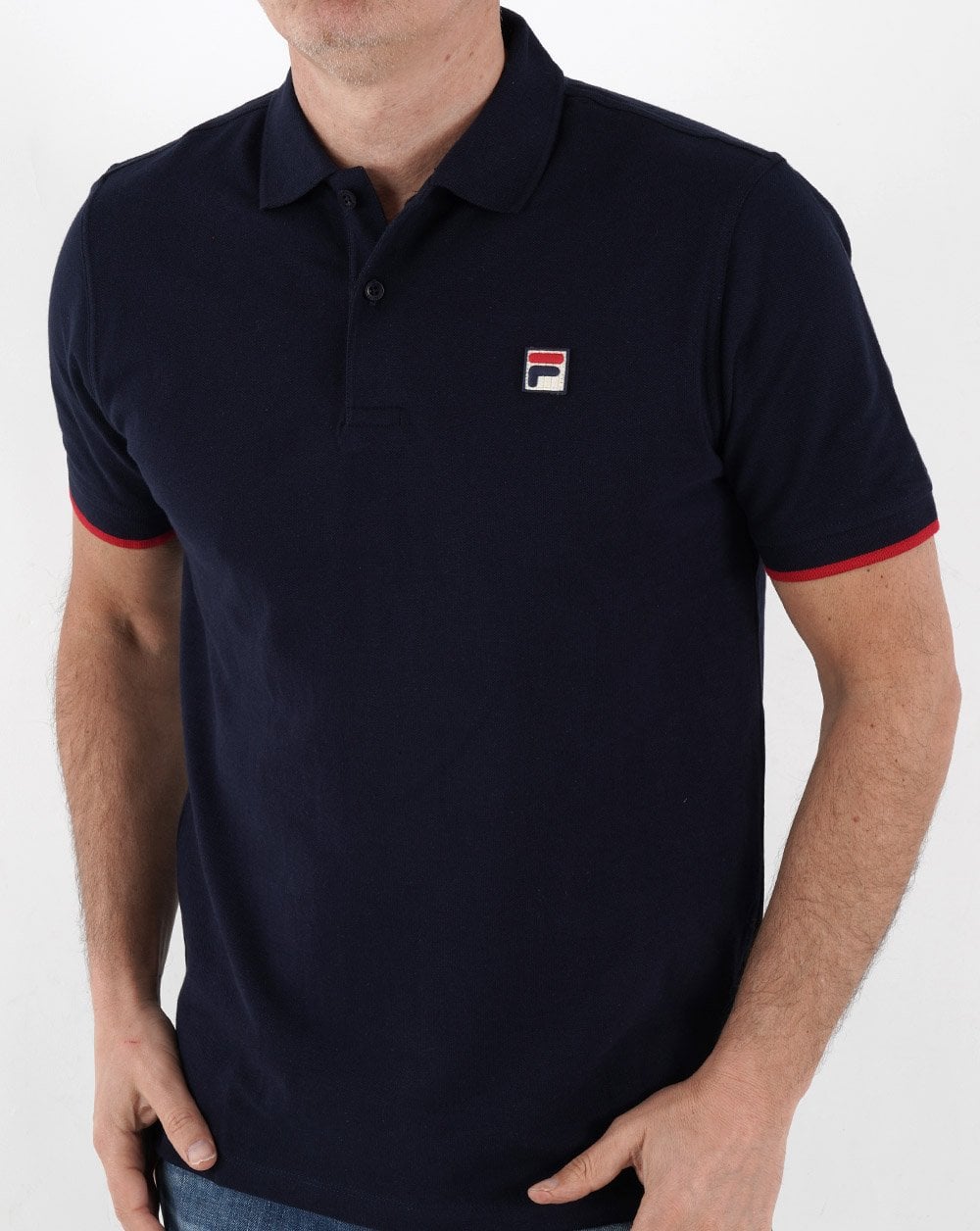 Fila Vintage Classic Poloshirt Marineblau/Rot