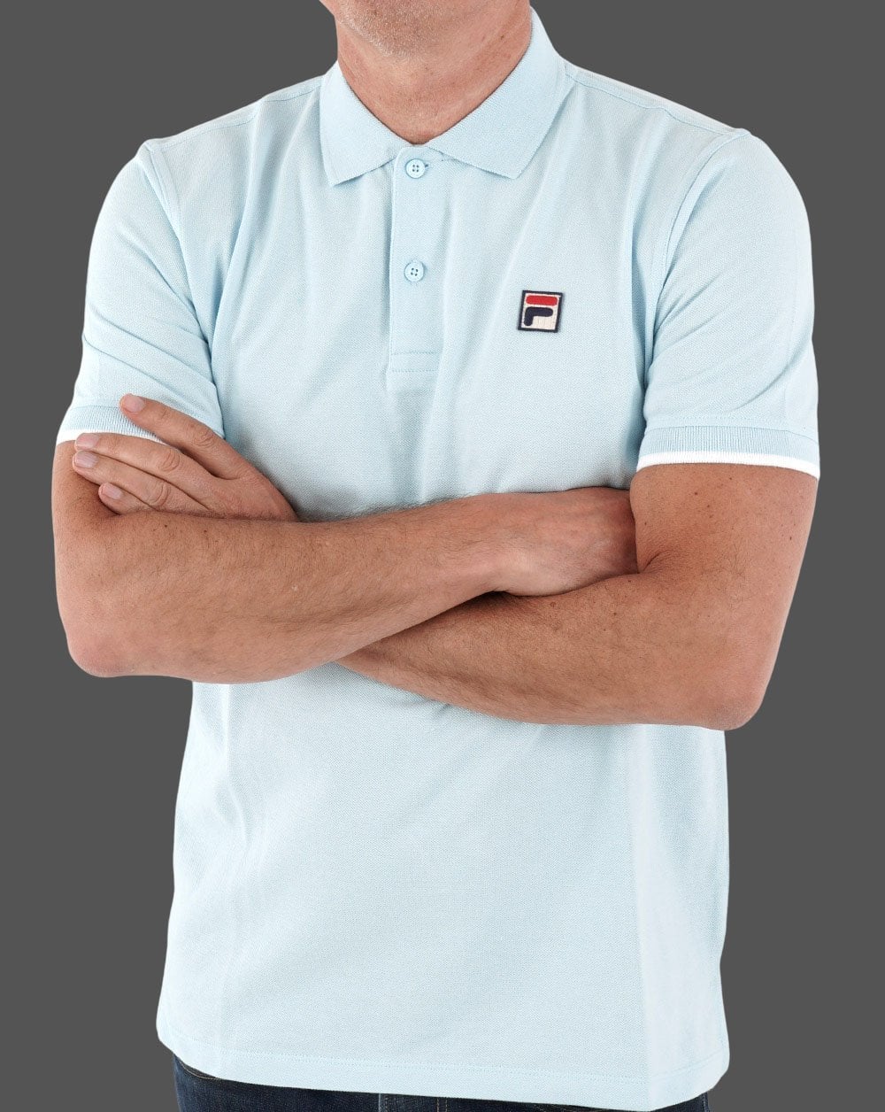 Fila Vintage Classic Poloshirt Himmelblau/Weiß