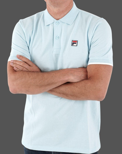 Fila Vintage Classic Poloshirt Himmelblau/Weiß