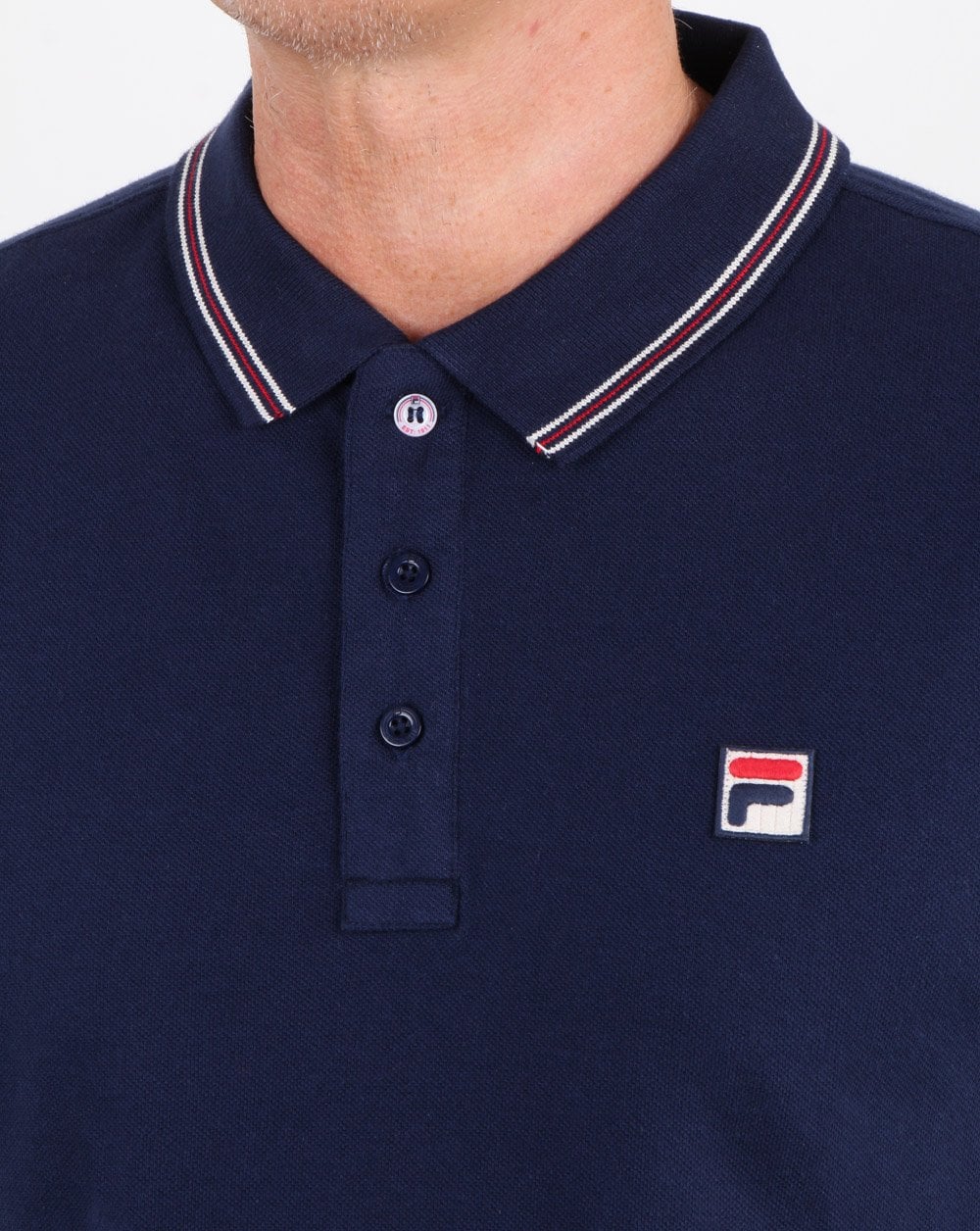 Fila Vintage Classic Tipped Polo Shirt Navy