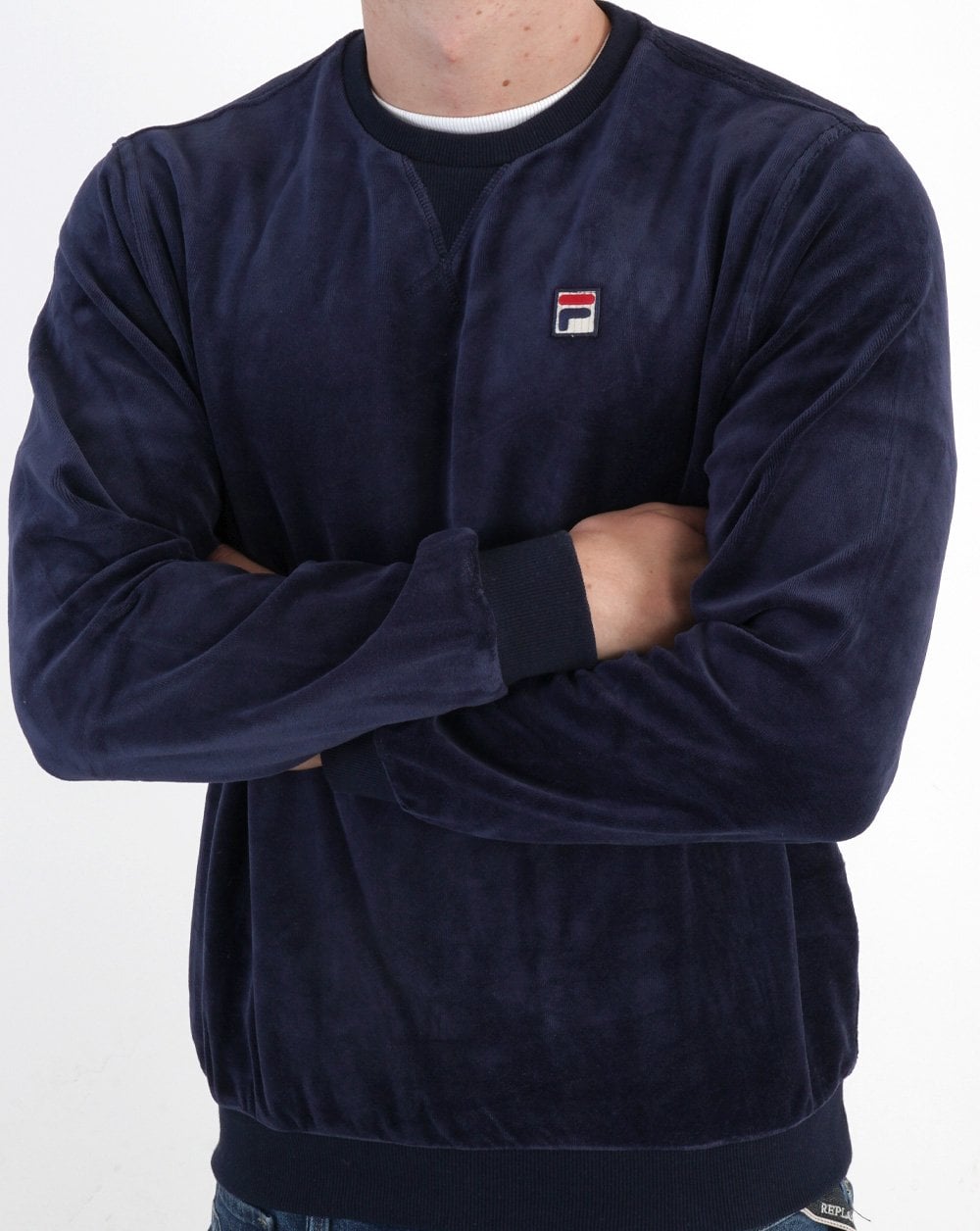 Fila Vintage Classy Velours-Sweatshirt Marineblau