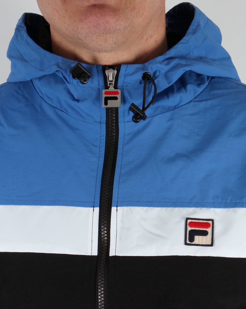 Fila Vintage Clipper Jacke Schwarz/Ozean/Weiß