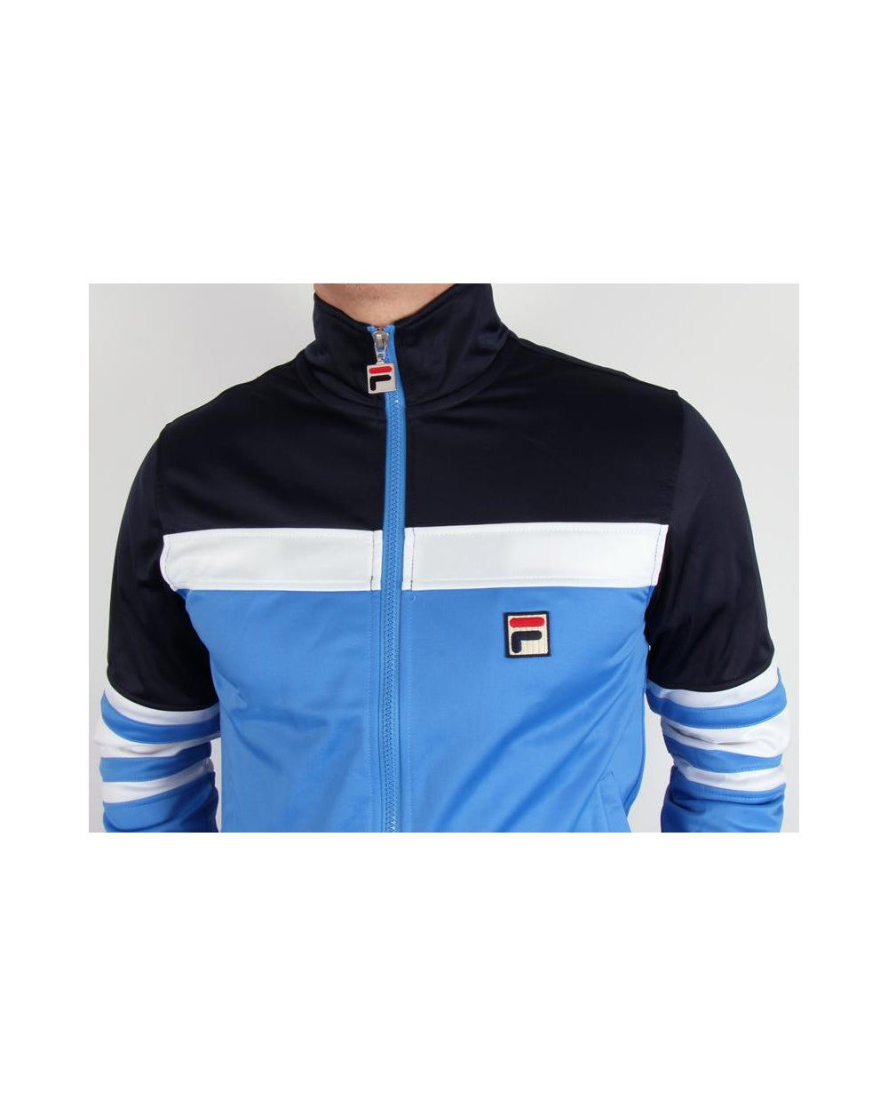 Fila Vintage Court Vilas Trainingsjacke Ozeanblau/Weiß/Marineblau