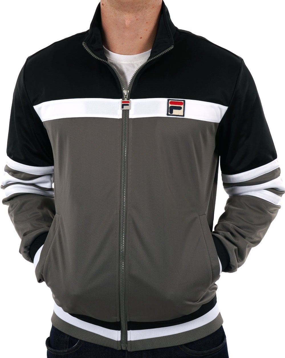 Fila Vintage Courto MK2 Trainingsjacke Anthrazit/Schwarz