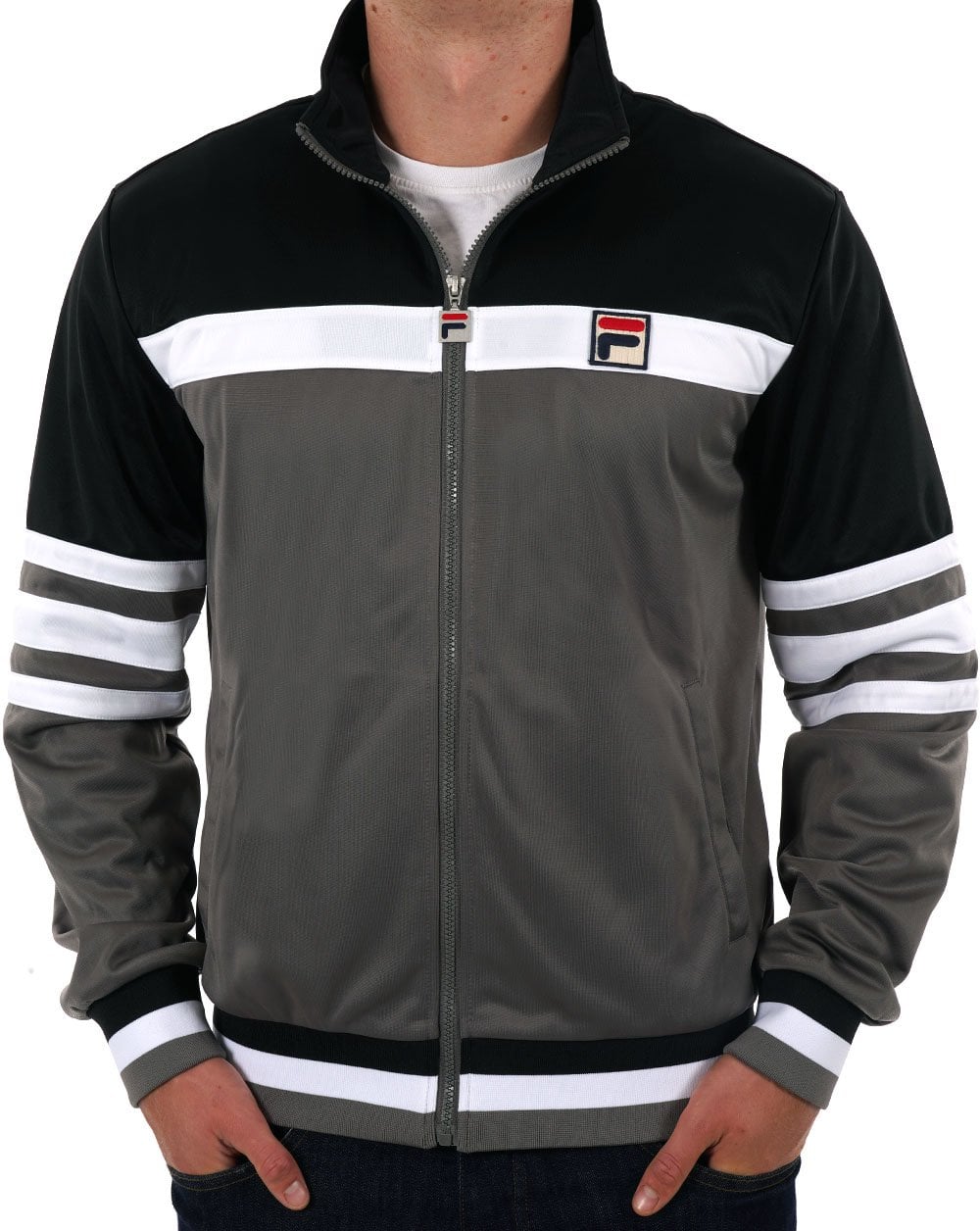 Fila Vintage Courto MK2 Trainingsjacke Anthrazit/Schwarz