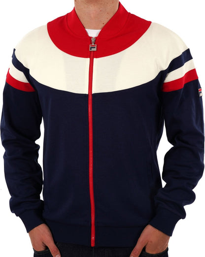 Fila Vintage Donny Trainingsjacke Marineblau Rot Ecru