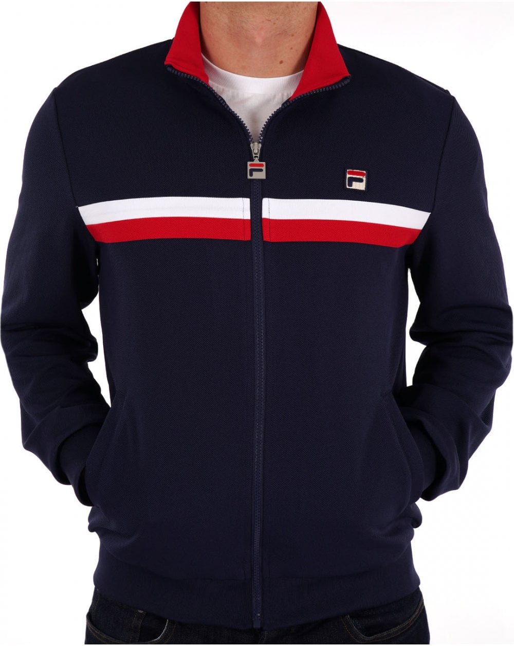Fila Vintage Duo Chest Stripe Track Top Navy