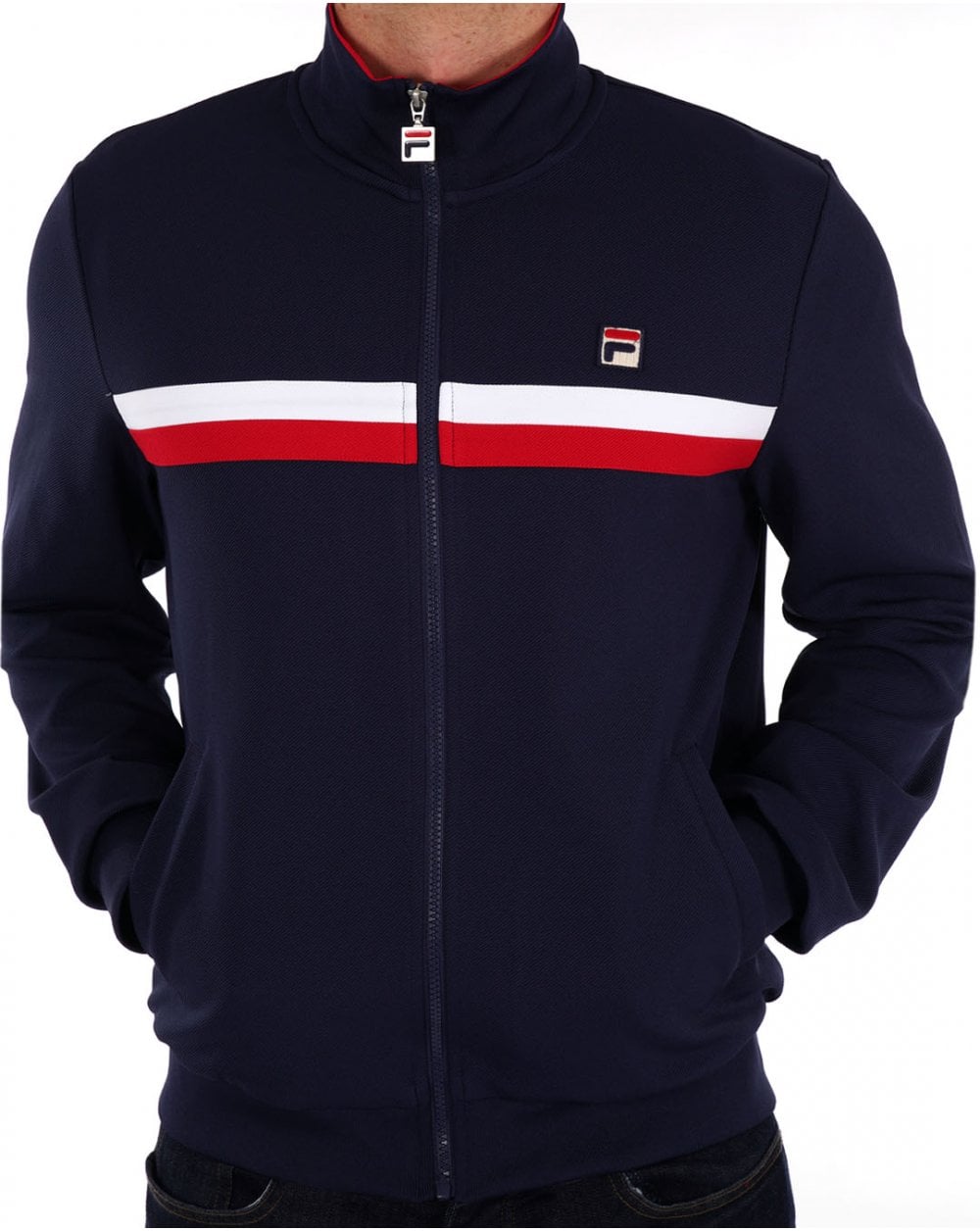 Fila Vintage Duo Chest Stripe Track Top Navy