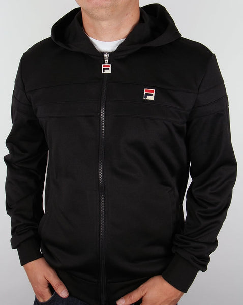 Fila Vintage Dyamo Hooded Track Top Black