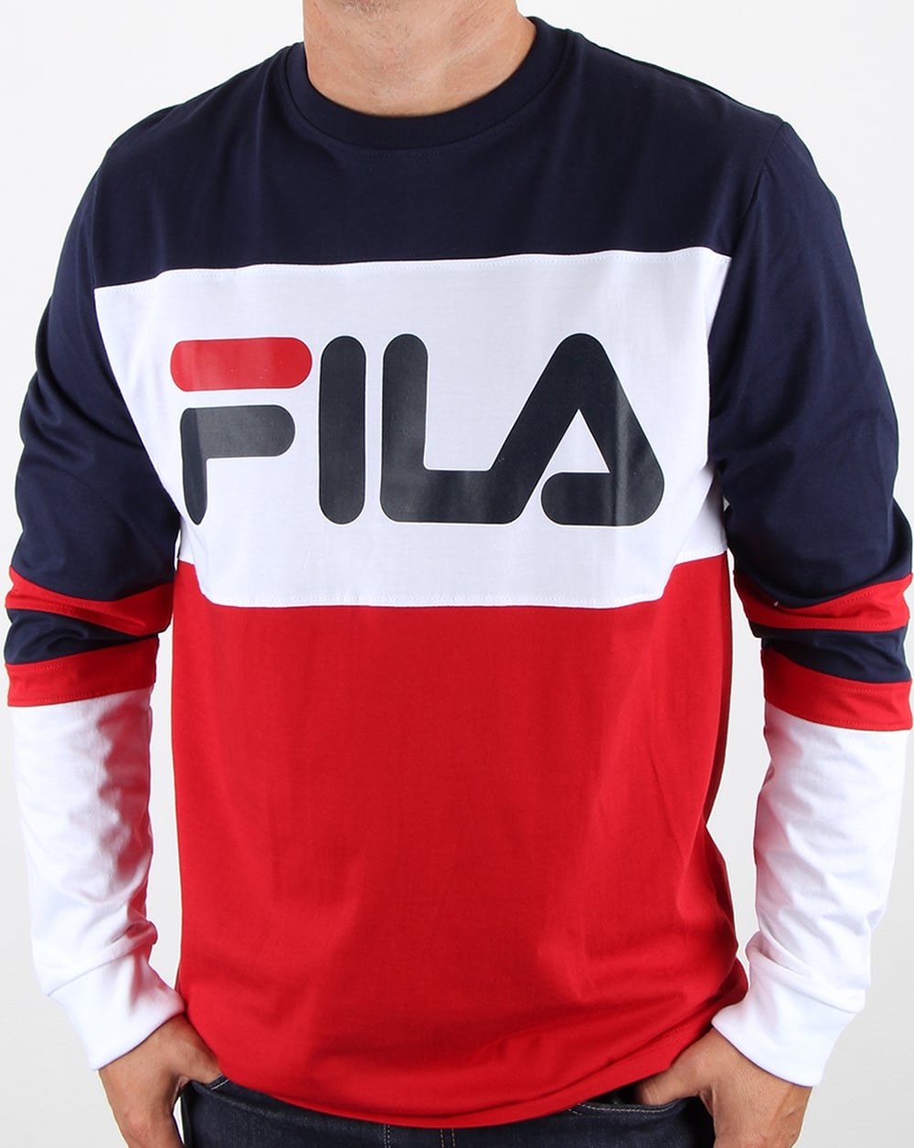 Fila Vintage Dylan Long Sleeve T Shirt Navy