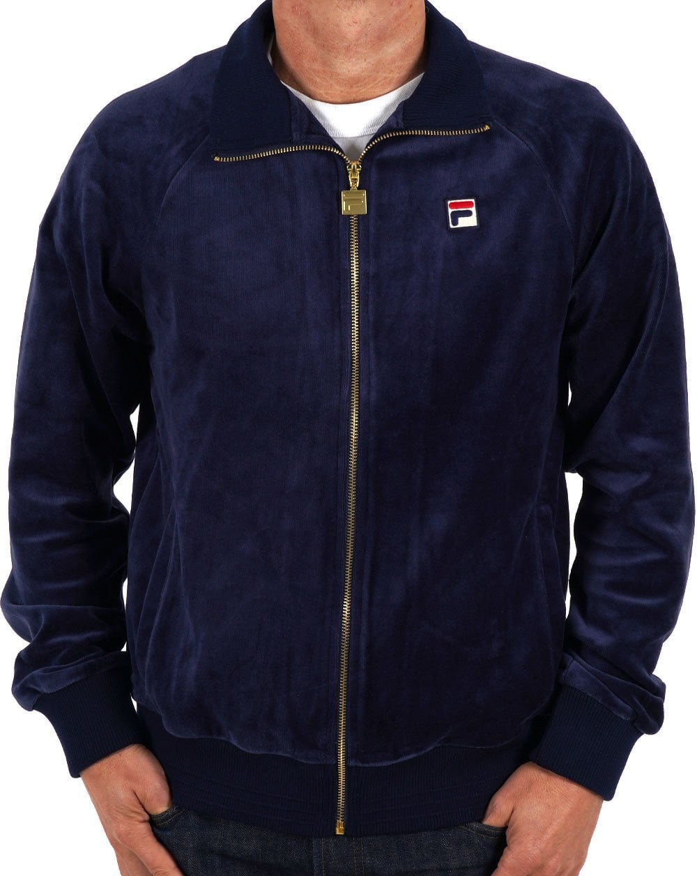 Fila Vintage Eddie Velour Track Top Navy
