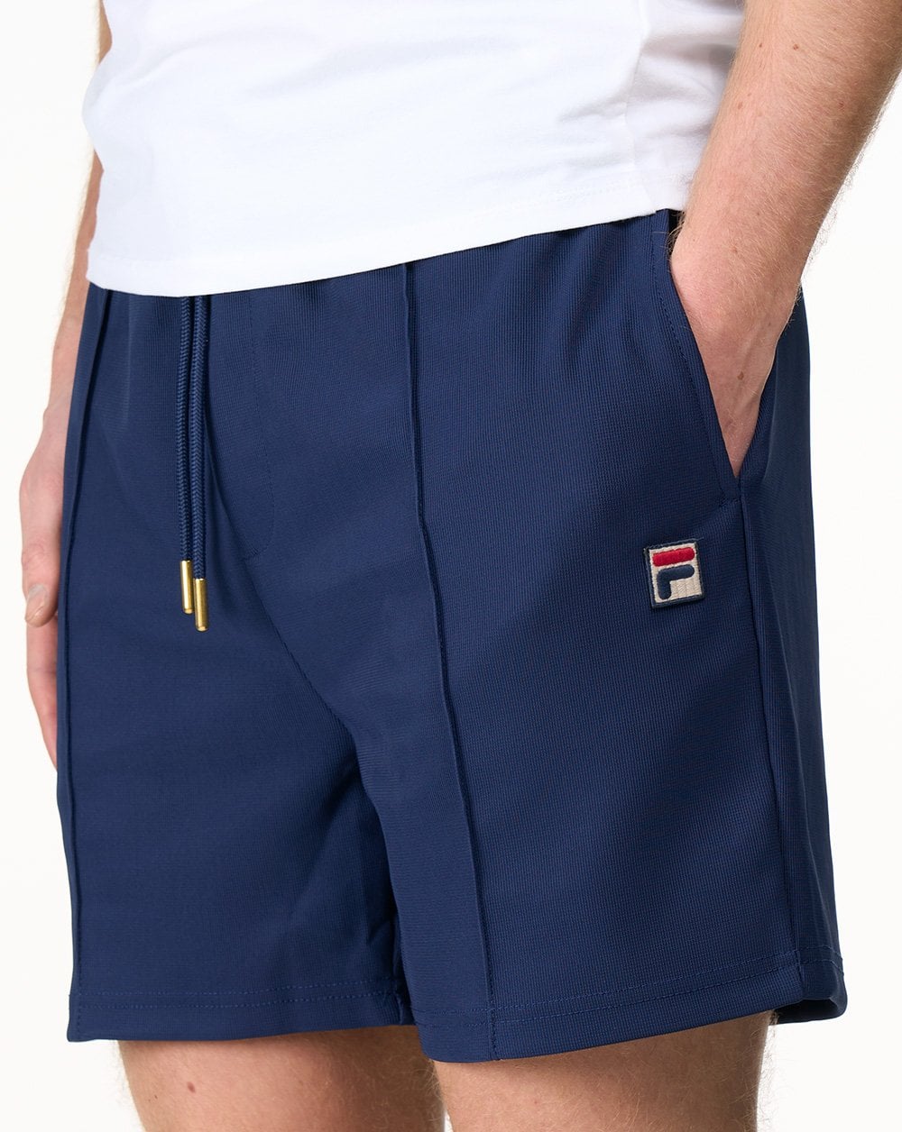 Fila Vintage Eusebio Pin Tuck Shorts Navy