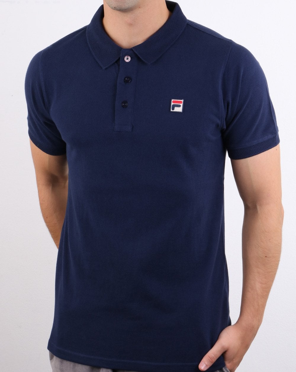 Fila Vintage F Logo Poloshirt Marineblau