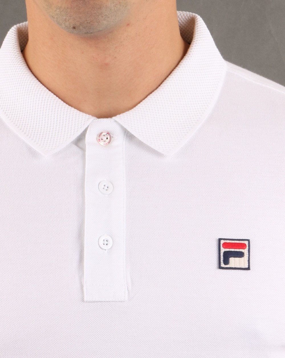 Fila Vintage F Logo Poloshirt Weiß