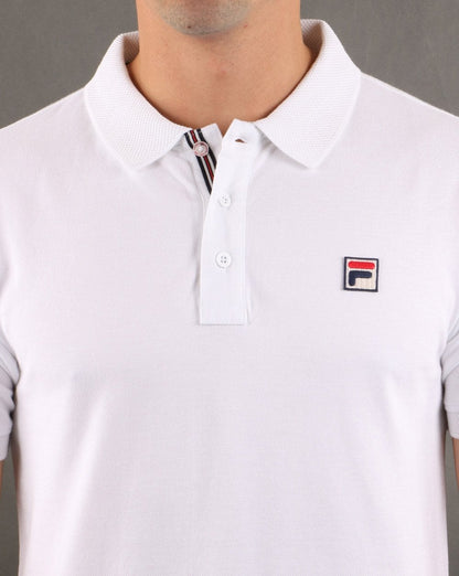 Fila Vintage F Logo Poloshirt Weiß