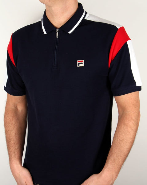 Fila Vintage Fabbiano Polo Shirt Navy