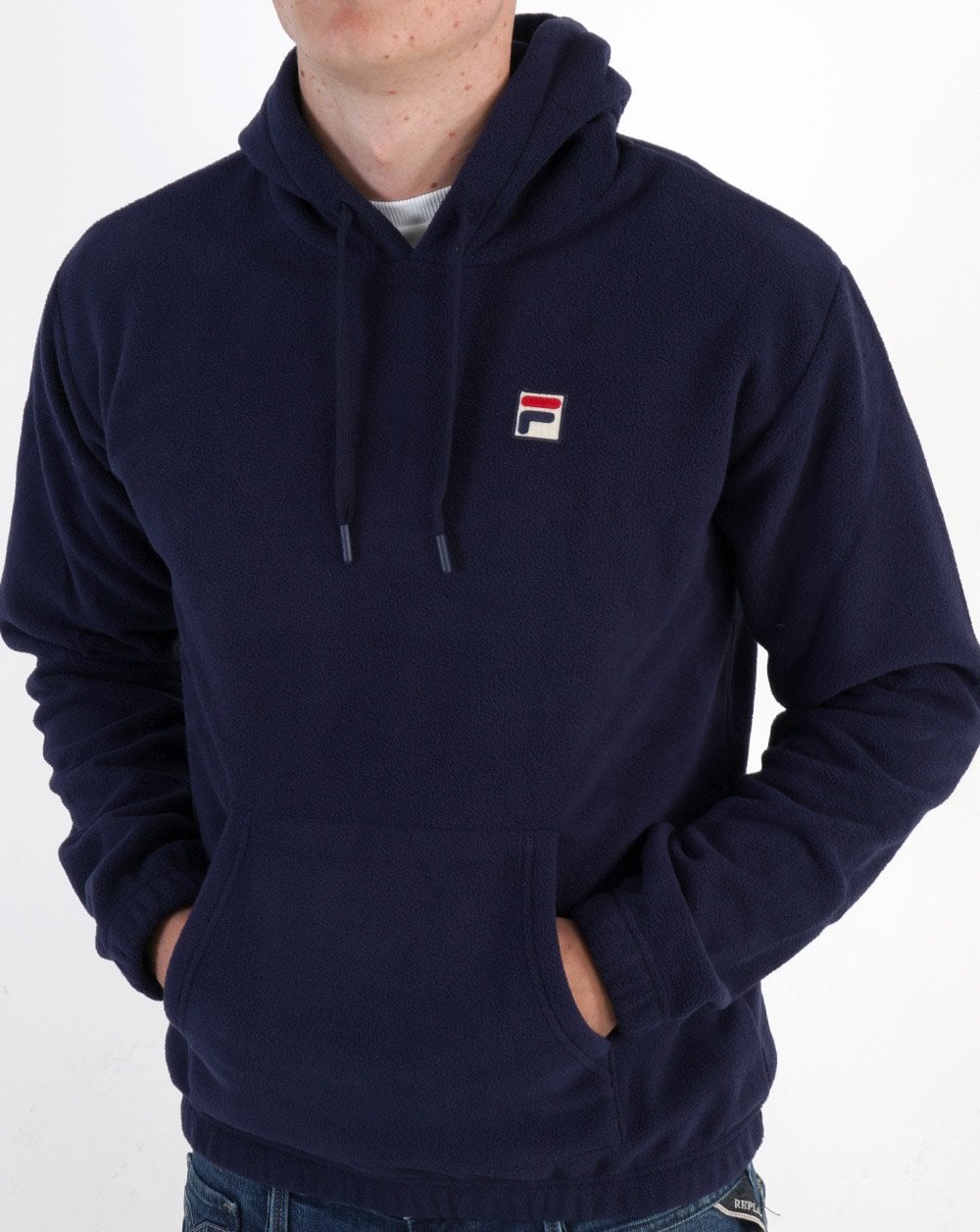 Fila Vintage Finn Polar Fleece Hoody Marineblau