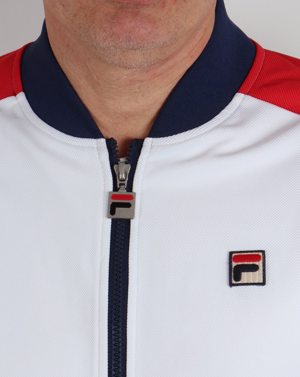Fila Vintage Founder Trainingsjacke Weiß/Marineblau/Rot