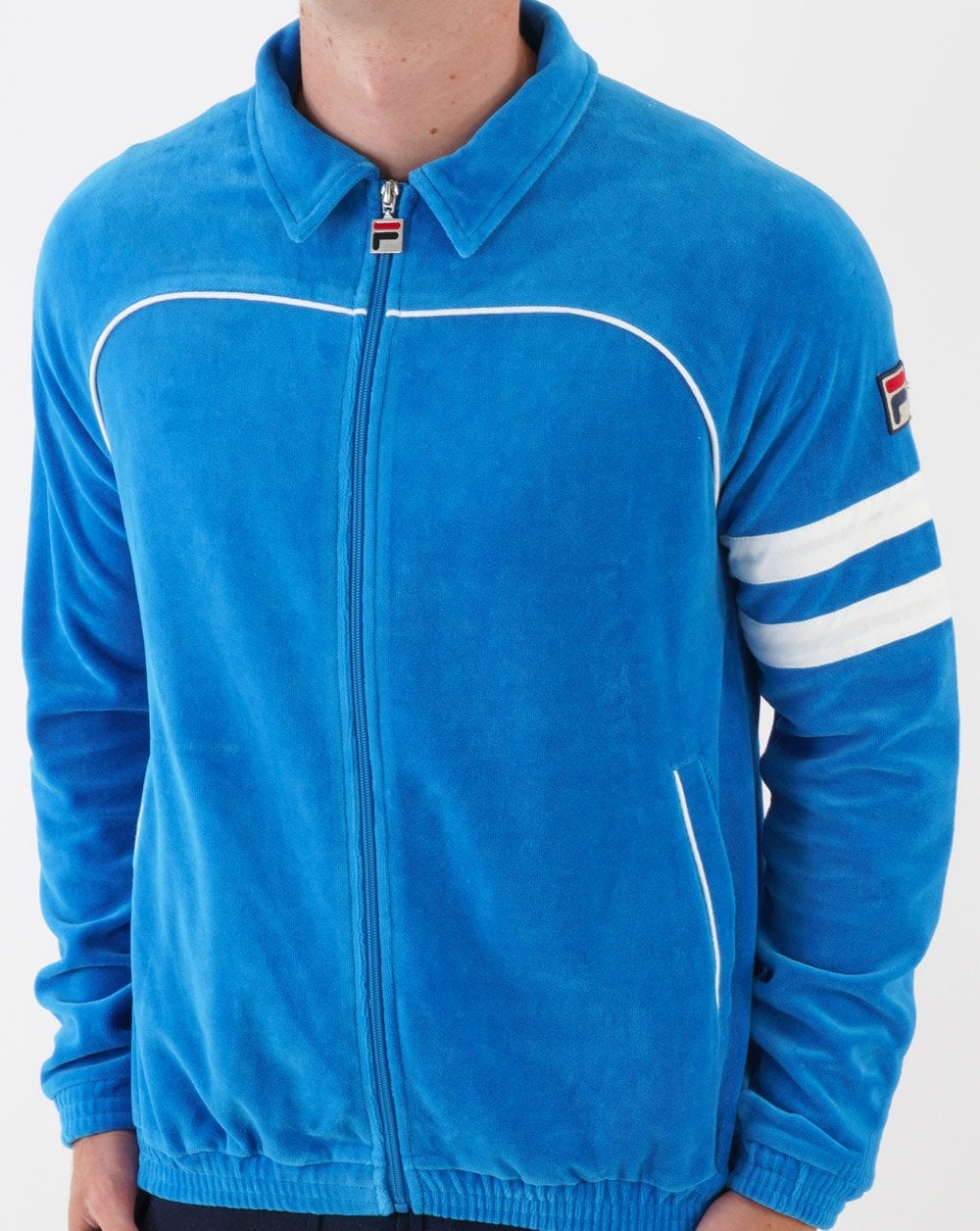 Fila Vintage Frankie Track Top Französisch Blau/Weiß