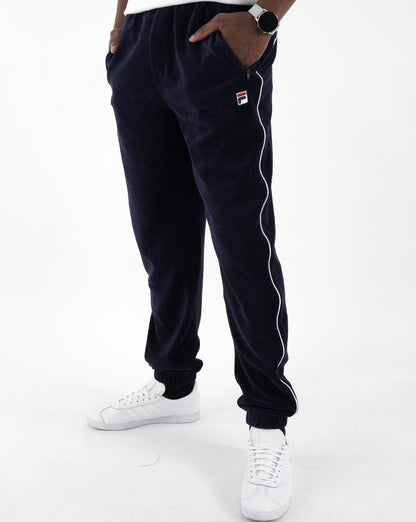 Fila Vintage Frankie Velours-Trainingshose Marineblau/Weiß
