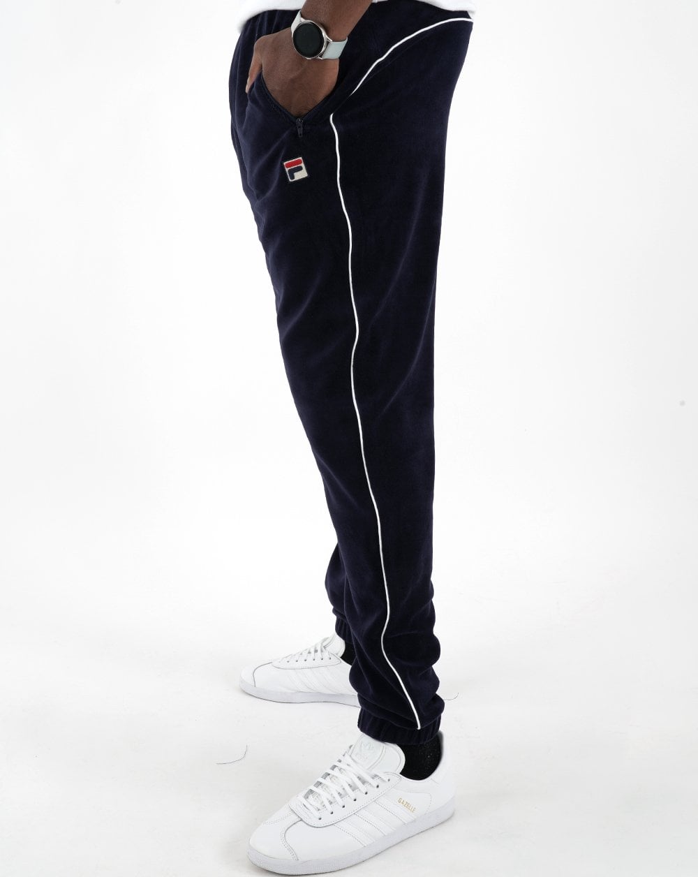 Fila Vintage Frankie Velour Track Pants Navy/White