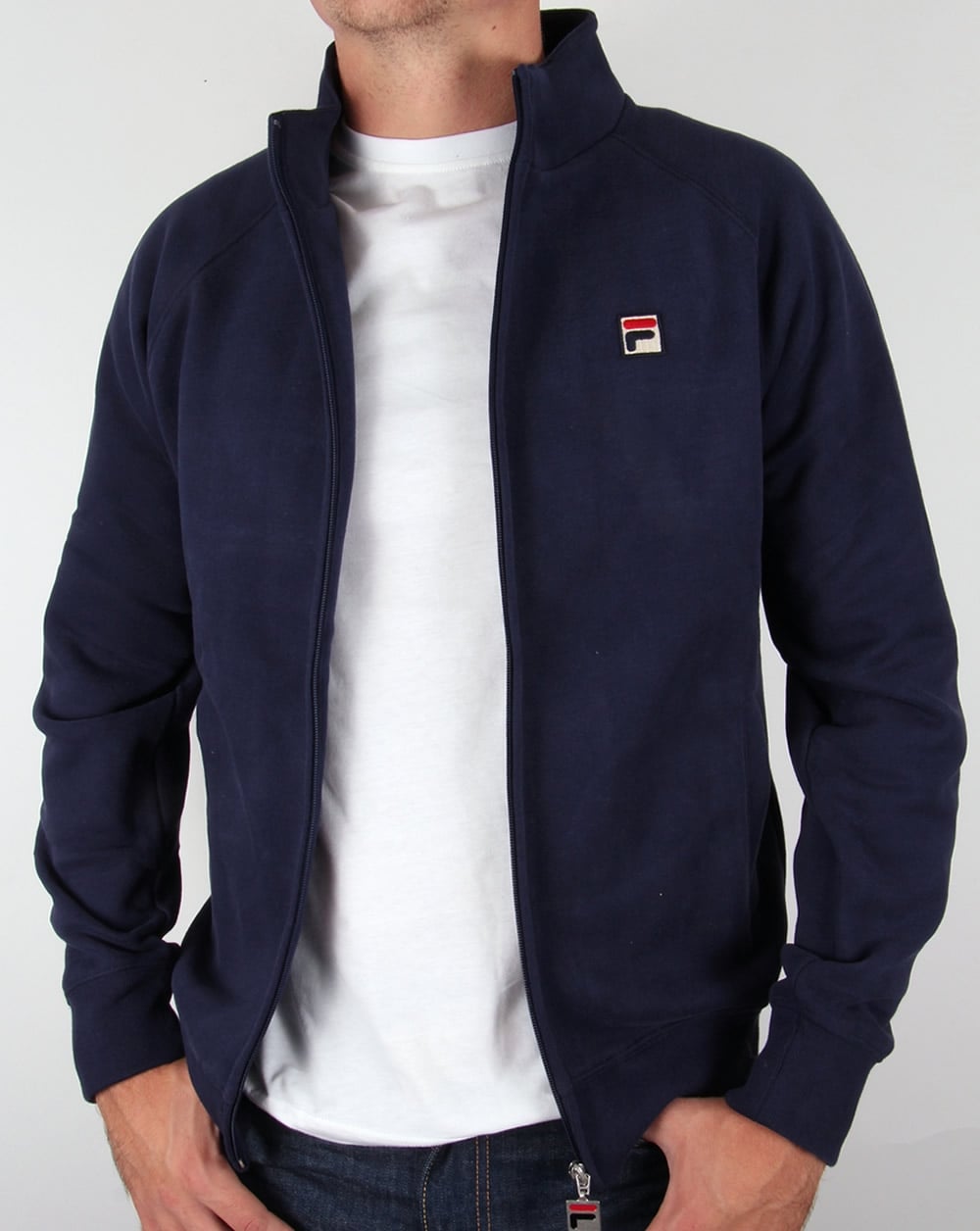 Fila – Vintage Funnel Sweat – Trainingsjacke in Marineblau