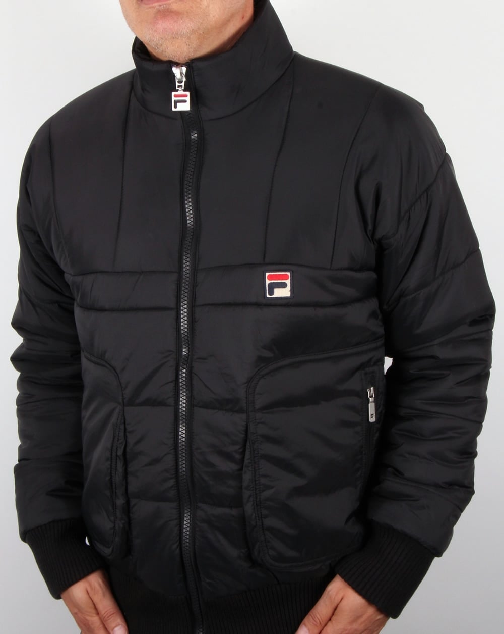Fila Vintage Gallio Puffer Skijacke Schwarz