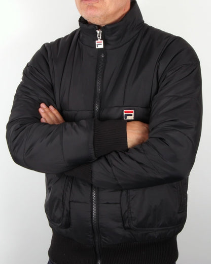 Fila Vintage Gallio Puffer Skijacke Schwarz