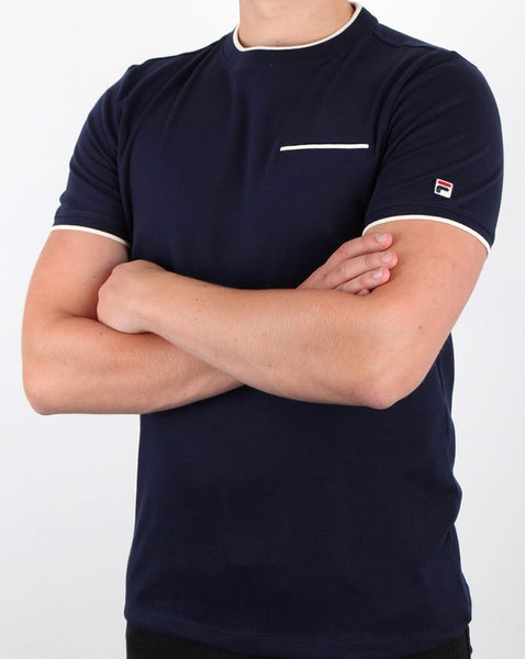 Fila Vintage Gianni T Shirt Navy