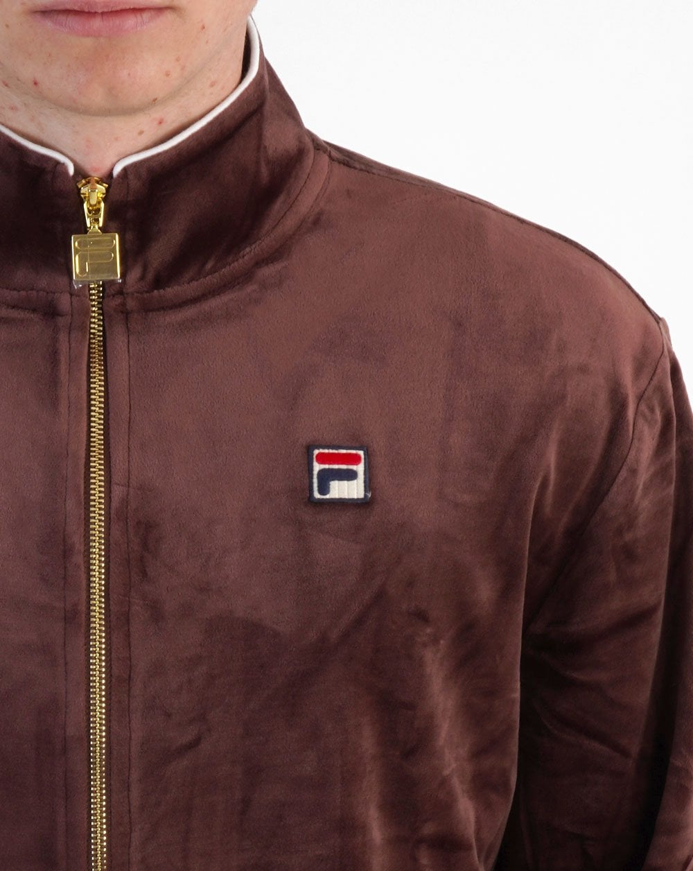 Fila Vintage Irving Velour Track Top Brown