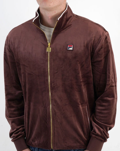 Fila Vintage Irving Velours-Trainingsjacke Braun