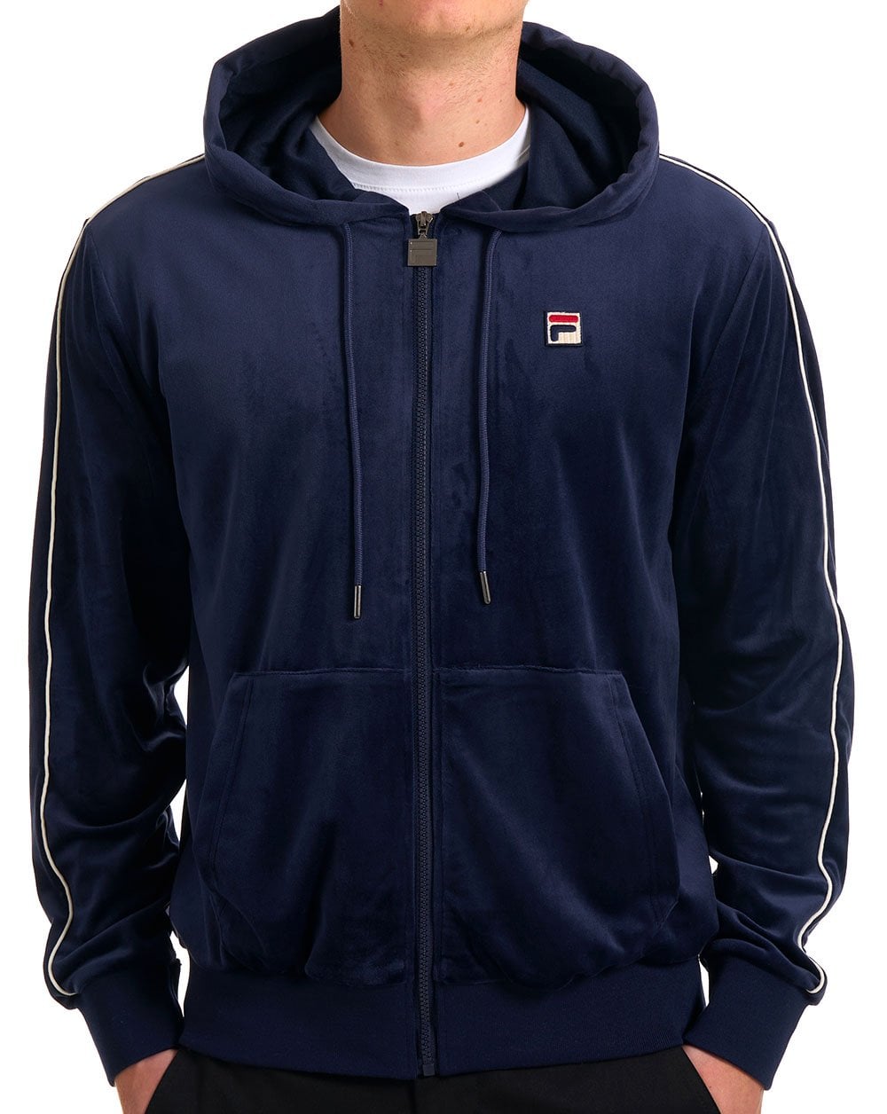 Fila Vintage Italo Velours-Hoodie Marineblau