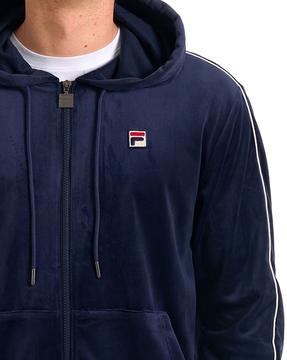 Fila Vintage Italo Velours-Hoodie Marineblau