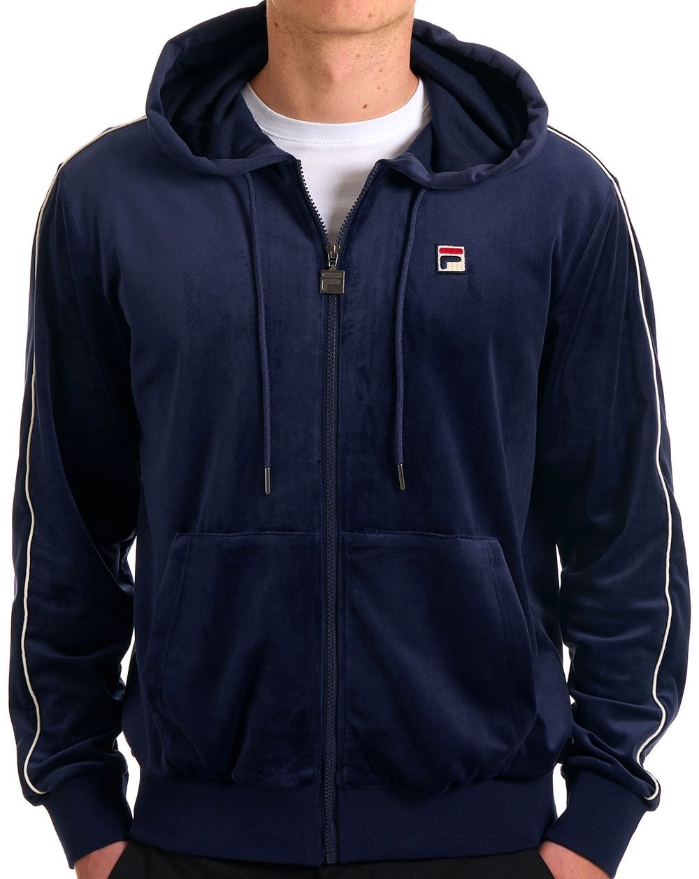 Fila Vintage Italo Velours-Hoodie Marineblau